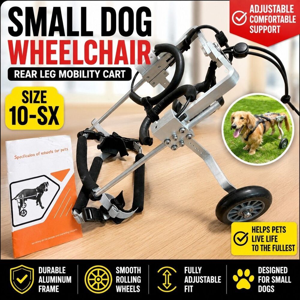 Small Dog Wheelchair Rear Leg Mobility Cart Size 10-SX Adjustable Pet Wheelchair